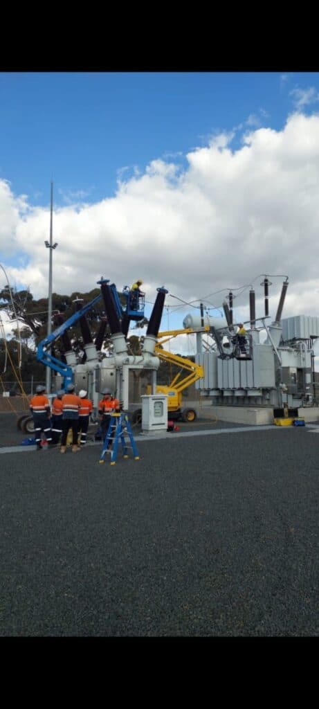 Megavar HV engineer performing on-site commissioning